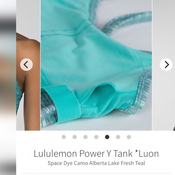Lululemon Power Y Tank Top Size 4 Blue Teal Stretch Built In Bra Gym Run - Picture 5 of 9